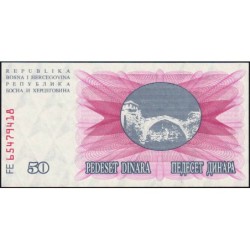 Bosnie-Herzégovine - Pick 12 - 50 dinara - Série FE - 01/07/1992 - Etat : NEUF