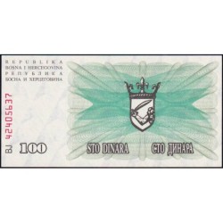 Bosnie-Herzégovine - Pick 13 - 100 dinara - Série BJ - 01/07/1992 - Etat : NEUF