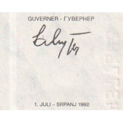 Bosnie-Herzégovine - Pick 13 - 100 dinara - Série DJ - 01/07/1992 - Etat : SUP+