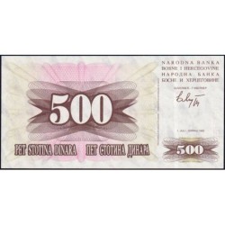 Bosnie-Herzégovine - Pick 14 - 500 dinara - Série BB - 01/07/1992 - Etat : NEUF