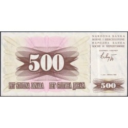 Bosnie-Herzégovine - Pick 14 - 500 dinara - Série DH - 01/07/1992 - Etat : NEUF