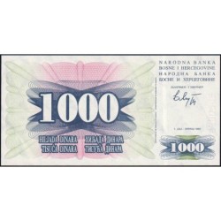 Bosnie-Herzégovine - Pick 15 - 1'000 dinara - Série JA - 01/07/1992 - Etat : NEUF
