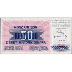 Bosnie-Herzégovine - Pick 36 - 10'000'000 sur 50 dinara - Série DE DC - 10/11/1993 - Etat : NEUF