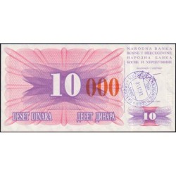Bosnie-Herzégovine - Pick 53f - 10'000 dinara sur 10 dinara - Série HG - 24/12/1993 - Etat : NEUF