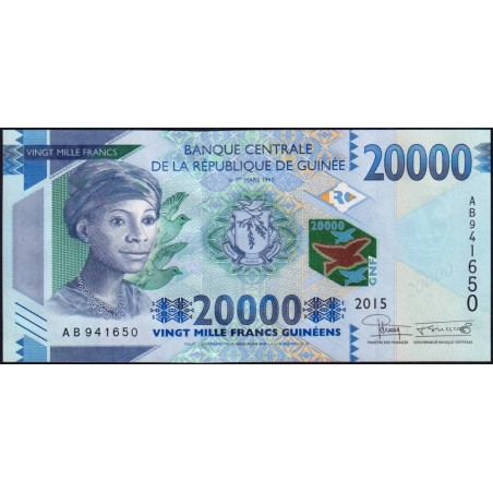 Guinée - Pick 50a - 20'000 francs guinéens - Série AB - 2015 - Etat : NEUF