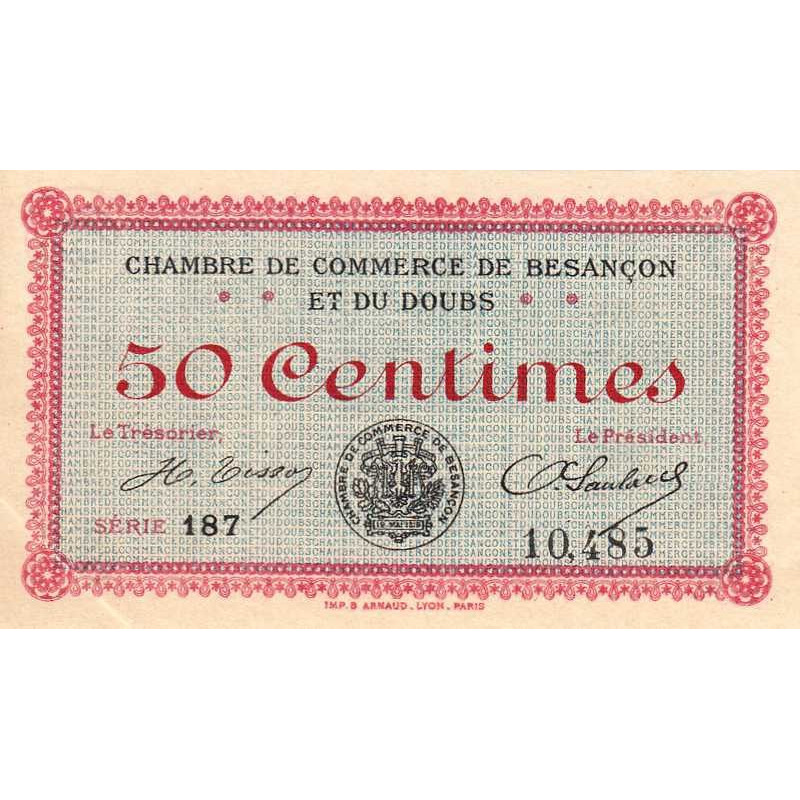 Besançon (Doubs) - Pirot 25-7 - 50 centimes - Série 187 - Sans date (1915) - Etat : SPL