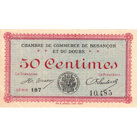 Besançon (Doubs) - Pirot 25-7 - 50 centimes - Série 187 - Sans date (1915) - Etat : SPL