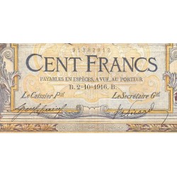 F 23-08 - 02/10/1916 - 100 francs - Merson sans LOM - Série H.3656 - Etat : TB