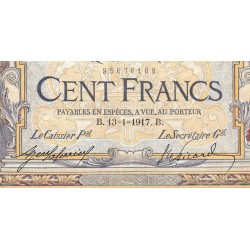 F 23-09 - 13/01/1917 - 100 francs - Merson sans LOM - Série B.3828 - Etat : TTB-