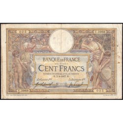 F 23-09 - 05/04/1917 - 100 francs - Merson sans LOM - Série U.3968 - Etat : TB-