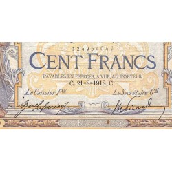 F 23-10 - 21/08/1918 - 100 francs - Merson sans LOM - Série E.4999 - Etat : B