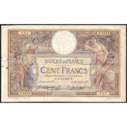 F 23-10 - 11/12/1918 - 100 francs - Merson sans LOM - Série X.5374 - Etat : TB-