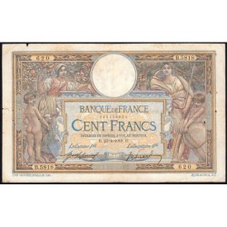 F 23-11 - 23/04/1919 - 100 francs - Merson sans LOM - Série B.5818 - Etat : TB-