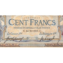 F 23-11 - 10/10/1919 - 100 francs - Merson sans LOM - Série A.6383 - Etat : B-