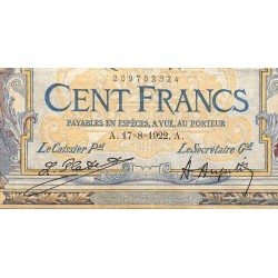 F 23-15 - 17/08/1922 - 100 francs - Merson sans LOM - Série C.8389 - Etat : TB-