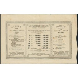 Tunisie - Billet de loterie - 1 franc - 22/02/1882 - Etat : SUP