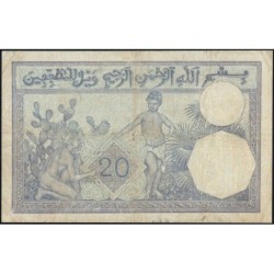 Tunisie - Pick 6b_1 - 20 francs - Série W.2969 (remplacement) - 12/04/1929 - Etat : TTB-