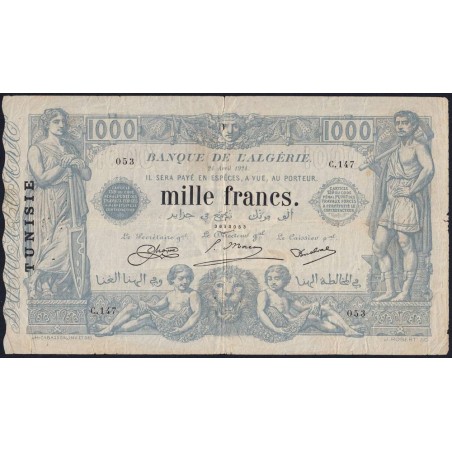 Tunisie - Pick 7b - 1'000 francs - Série C.147 - 24/04/1924 - Etat : TTB