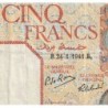 Tunisie - Pick 8c - 5 francs - Série A.4891 - 24/01/1941 - Etat : TTB+