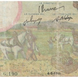Tunisie - Pick 26 - 1'000 francs - Série G.190 - 04/09/1946 - Etat : TB-