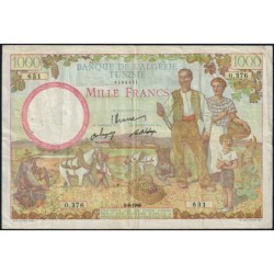 Tunisie - Pick 26 - 1'000 francs - Série O.376 - 05/09/1946 - Etat : TTB