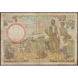 Tunisie - Pick 26 - 1'000 francs - Série G.451 - 05/09/1946 - Etat : TB-