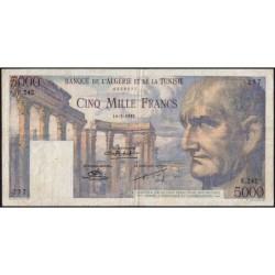 Tunisie - Pick 30_2 - 5'000 francs - Série E.242 - 14/02/1952 - Etat : TTB