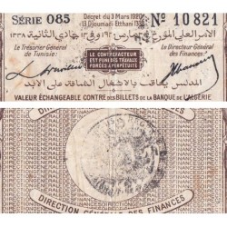 Régence de Tunis - Pick 50_3 - 2 francs - Série 085 - 03/03/1920 - Etat : TB