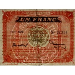 Régence de Tunis - Pick 33a - 1 franc - Série 006 - 16/02/1918 - Etat : TTB+