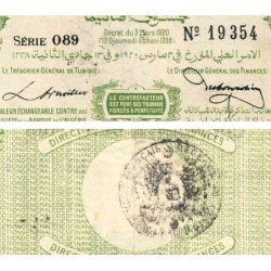 Régence de Tunis - Pick 48_2 - 50 centimes - Série 089 - 03/03/1920 - Etat : TTB