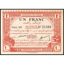 Régence de Tunis - Pick 49_3 - 1 franc - Série 121 - 03/03/1920 - Etat : SUP