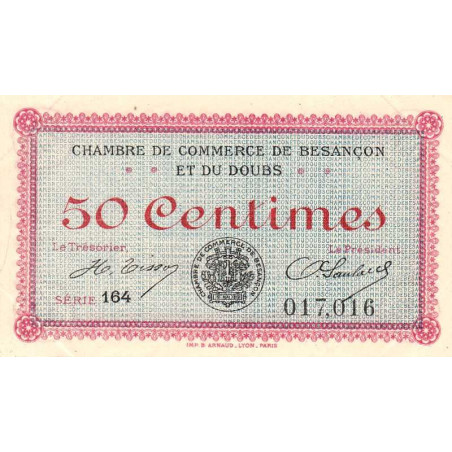 Besançon (Doubs) - Pirot 25-19 - 50 centimes - Série 164 - Sans date (1920) - Etat : SUP