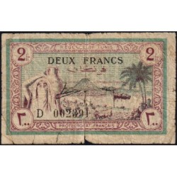 Régence de Tunis - Pick 56 - 2 francs - Série D - 15/07/1943 - Etat : B
