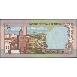 Tunisie - Pick 66a - 1/2 dinar - Série A/9 - 03/08/1972 - Etat : NEUF