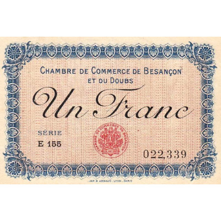 Besançon (Doubs) - Pirot 25-20 - 1 franc - Série E 155 - Sans date (1920) - Etat : SUP