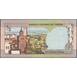 Tunisie - Pick 66a - 1/2 dinar - Série A/20 - 03/08/1972 - Etat : SUP+