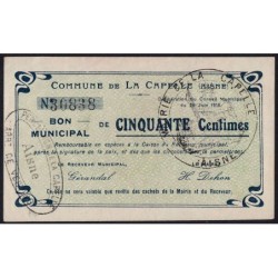 02 - La Capelle - Commune - 50 centimes - 25/06/1915 - Etat : SUP