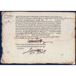 Loire - Cervières - Louis XIV - Garnison 1652 - 9 livres 5 sols - Etat : TTB