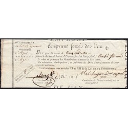 Lot-et-Garonne - Agen - Révolution - 1795 - Emprunt forcé de l'an IV - 5 francs - Etat : TTB+