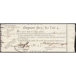 Lot-et-Garonne - Agen - Révolution - 1795 - Emprunt forcé de l'an IV - 5 francs - Etat : TTB+