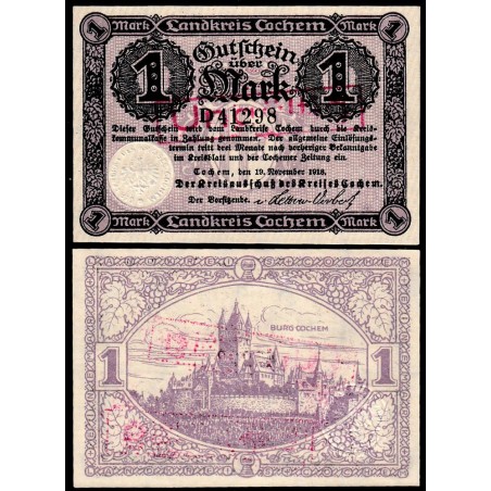 Allemagne - Notgeld - Cochem - 1 mark - 19/11/1918 - Série D - Etat : NEUF