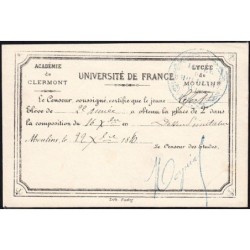 03 - Moulins - Lycée de Moulins - Carte de classement - 22/12/1880 - Etat : SPL