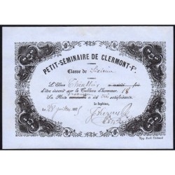 63 - Clermont-Ferrand - Petit-Séminaire - Tableau d'Honneur - 28/07/1875 - Etat : SPL+