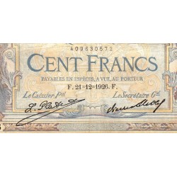 F 24-05 - 21/12/1926 - 100 francs - Merson grands cartouches - Série F.16386 - Etat : TB+