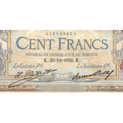F 24-05 - 23/12/1926 - 100 francs - Merson grands cartouches - Série T.16414 - Etat : TTB