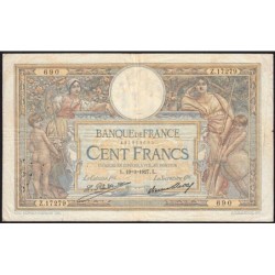 F 24-06 - 19/03/1927 - 100 francs - Merson grands cartouches - Série Z.17279 - Etat : TB+