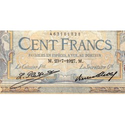 F 24-06 - 23/07/1927 - 100 francs - Merson grands cartouches - Série G.18528 - Etat : TB+
