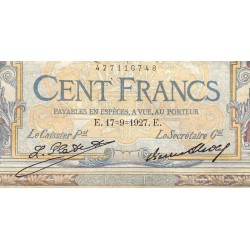 F 24-06 - 17/09/1927 - 100 francs - Merson grands cartouches - Série L.19085 - Etat : TB+