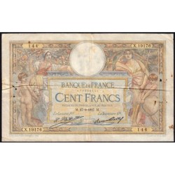 F 24-06 - 27/09/1927 - 100 francs - Merson grands cartouches - Série X.19176 - Etat : TB-