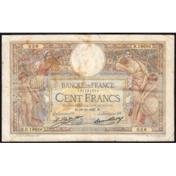 F 24-06 - 19/11/1927 - 100 francs - Merson grands cartouches - Série R.19688 - Etat : TB-